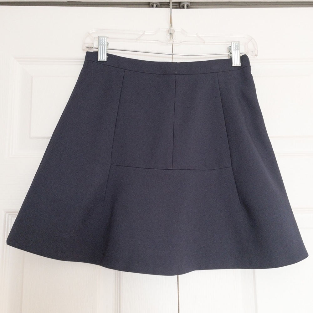 J. Crew Silk navy skirt